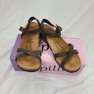 Papillio by Birkenstock Leather Wedge Brown Women's 8